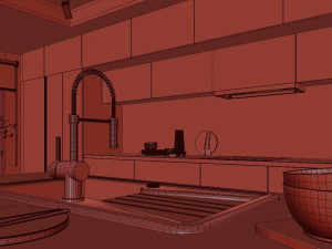 anthracite kitchen Modello 3D