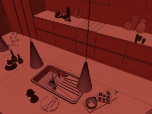 anthracite kitchen Modello 3D