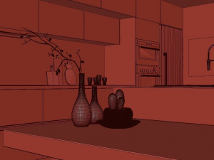 anthracite kitchen Modello 3D