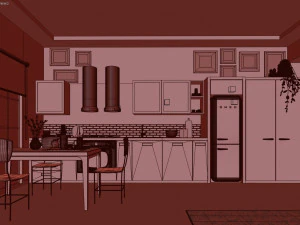 hygge kitchen 3D Model