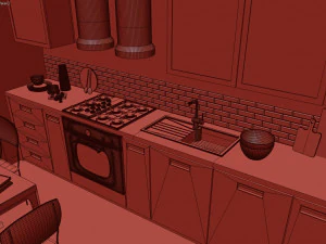 hygge kitchen 3D Model