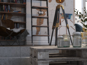 studio loft 3D मॉडल