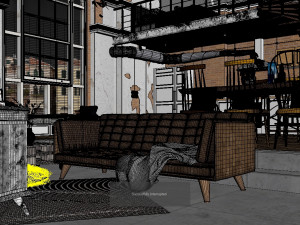 studio loft 3D मॉडल