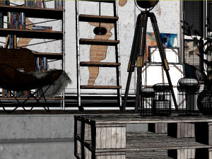 studio loft 3D मॉडल