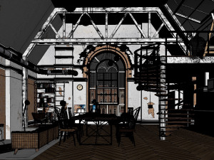studio loft 3D मॉडल