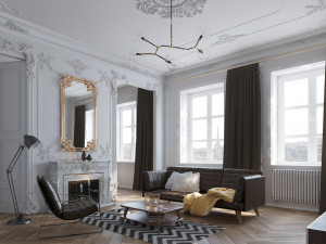 paris mid-century livingroom 3D Model