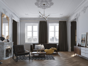 paris mid-century livingroom 3D Model
