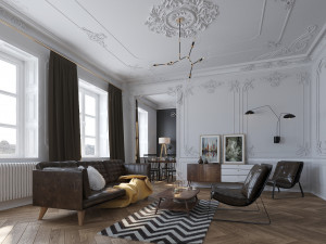 paris mid-century livingroom 3D Model