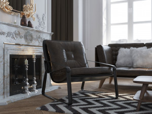 paris mid-century livingroom 3D Model