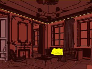 paris mid-century livingroom 3D Model
