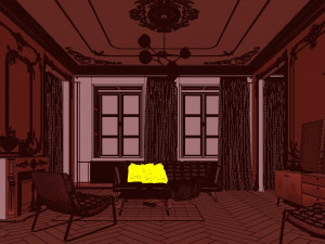 paris mid-century livingroom 3D Model