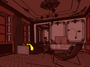 paris mid-century livingroom 3D Model