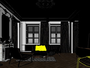paris mid-century livingroom 3D Model