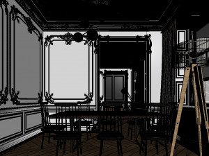 paris mid-century livingroom 3D Model