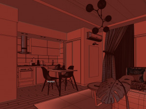 scandinavian studio house 3D Model