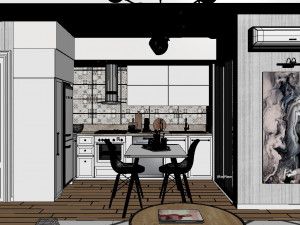 scandinavian studio house 3D Model