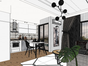 scandinavian studio house 3D Model