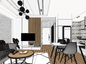 scandinavian studio house 3D Model