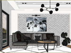 scandinavian studio house 3D Model