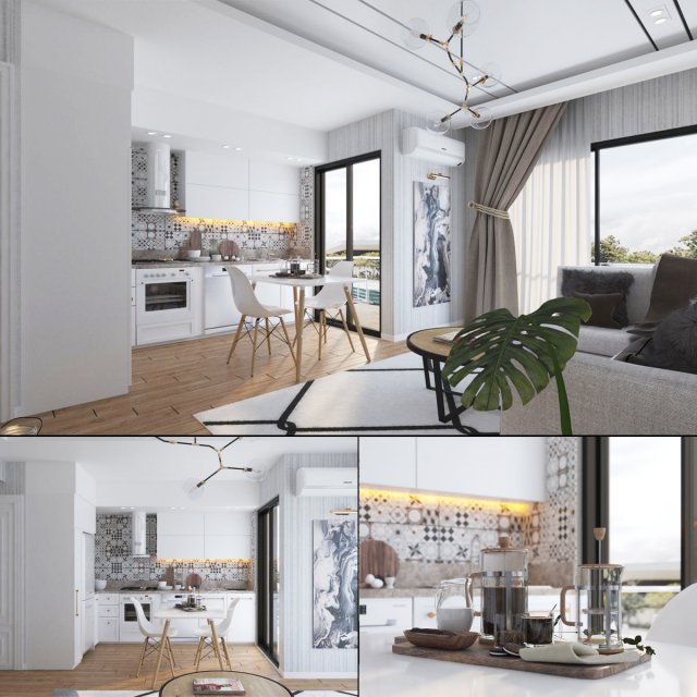scandinavian studio house 3D Model .c4d .max .obj .3ds .fbx .stl .blend 