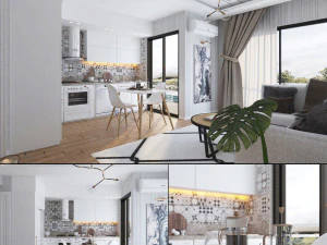 casa monolocale scandinava Modello 3D