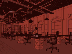 industrial open office 3D Model