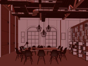 industrial open office 3D Model