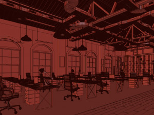 industrial open office 3D Model