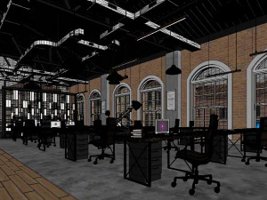 industrial open office 3D Model