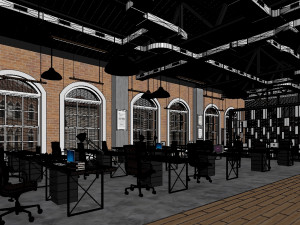 industrial open office 3D Model