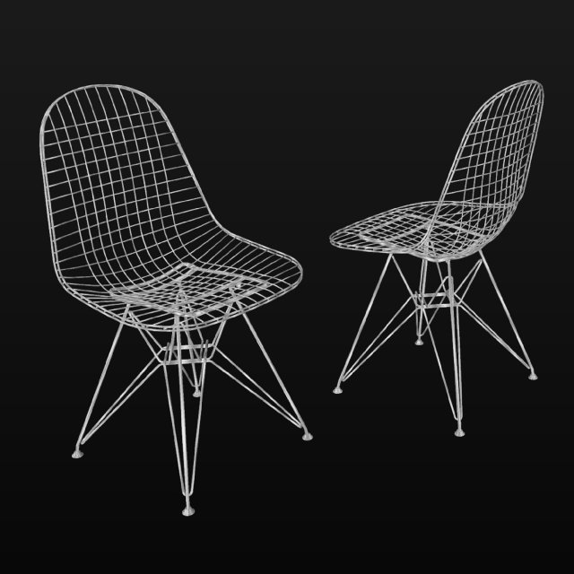 metal cable chair 3D Model .c4d .max .obj .3ds .fbx .stl .blend 