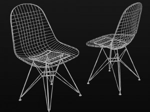 metal cable chair 3D Model