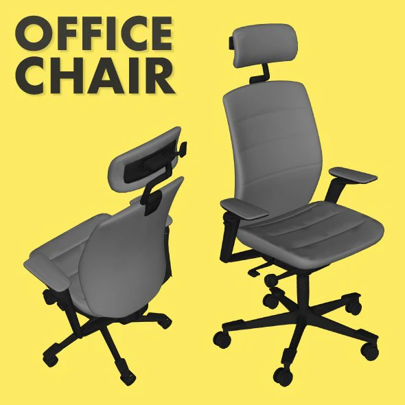 kursi kantor Model 3D .c4d .max .obj .3ds .fbx .stl .blend 