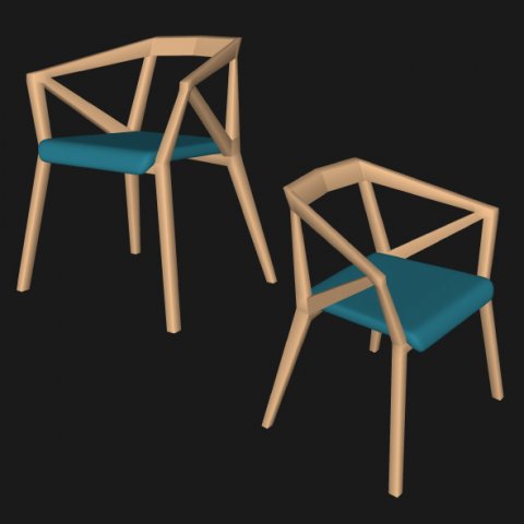 kitchen chair 3D Model .c4d .max .obj .3ds .fbx .stl .blend 