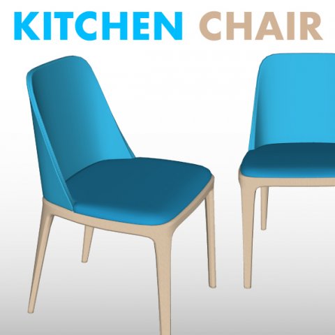 kitchen chair 3D Model .c4d .max .obj .3ds .fbx .stl .blend 