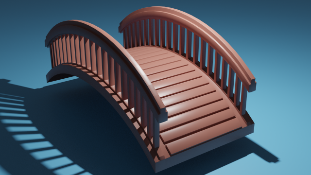 wooden bridge 3D Model .c4d .max .obj .3ds .fbx .stl .blend 