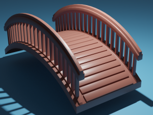 wooden bridge Model 3D