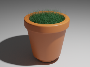 grass in a pot 3D Model