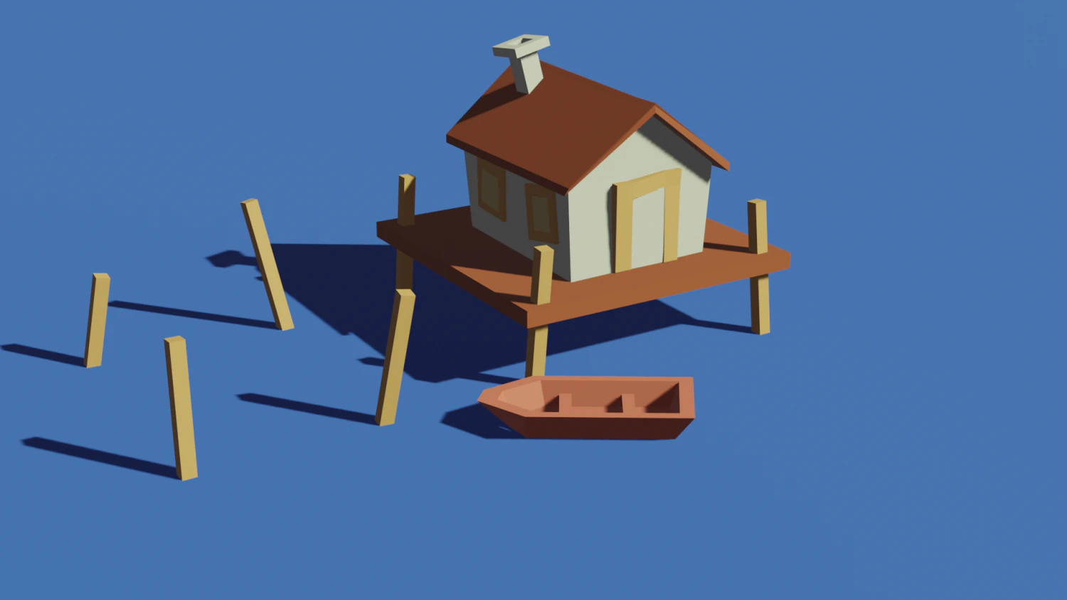 hause low pole 3D Model .c4d .max .obj .3ds .fbx .stl .blend