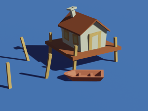 hause low pole 3D Model
