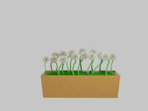 flores en una maceta Modelo 3D