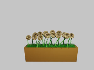 flowers in a pot 3D Model
