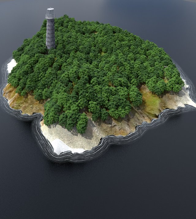 laighthouse island 3D-Modell .c4d .max .obj .3ds .fbx .stl .blend 