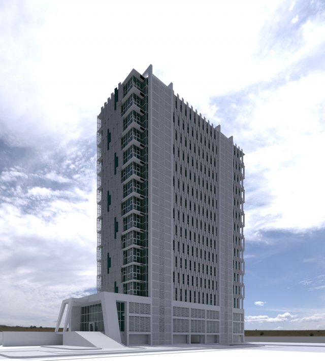office building 3D-Modell .c4d .max .obj .3ds .fbx .stl .blend 