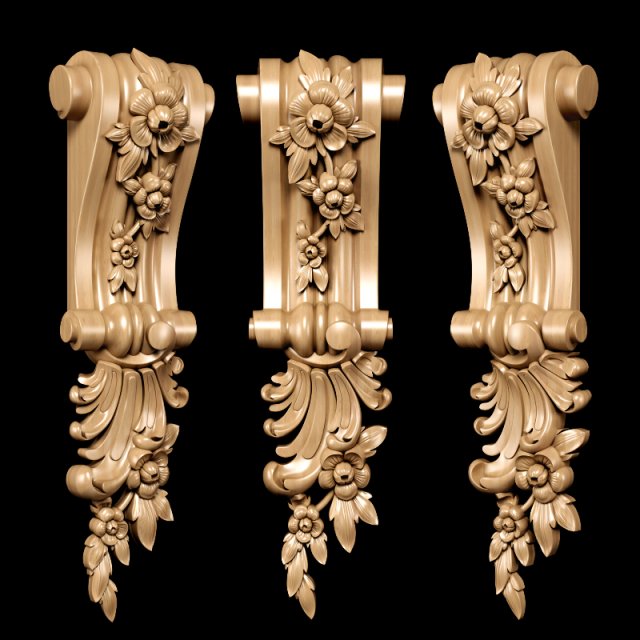 of classical bracket 3D 모델 .c4d .max .obj .3ds .fbx .stl .blend 