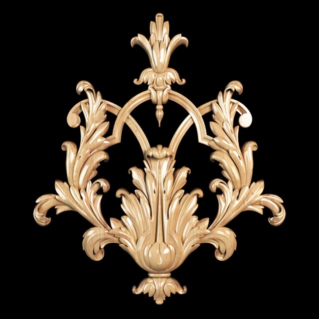 baroque classical carving 3D Модель .c4d .max .obj .3ds .fbx .stl .blend