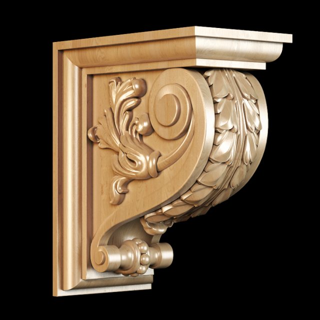 classic carved bracket Modèle 3D .c4d .max .obj .3ds .fbx .stl .blend 