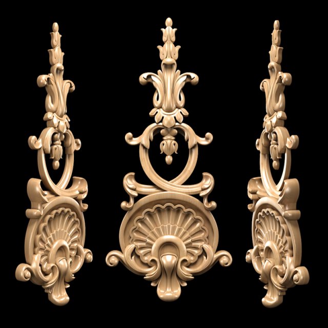 classic carved trim 3D मॉडल .c4d .max .obj .3ds .fbx .stl .blend 
