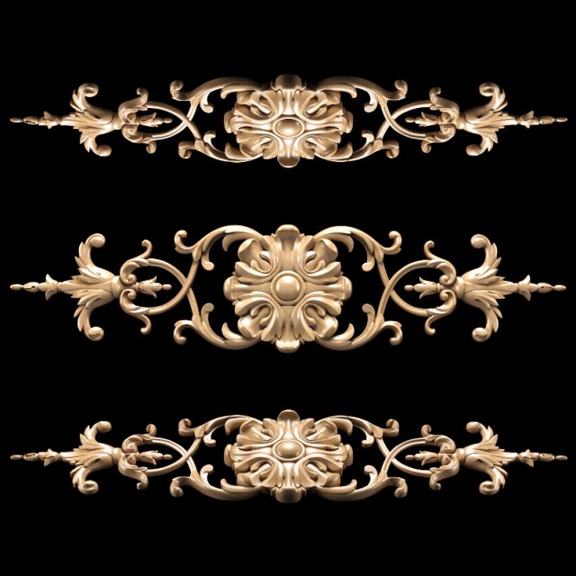 classic carved trim Model 3D .c4d .max .obj .3ds .fbx .stl .blend 
