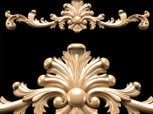 baroque classic carving Modèle 3D